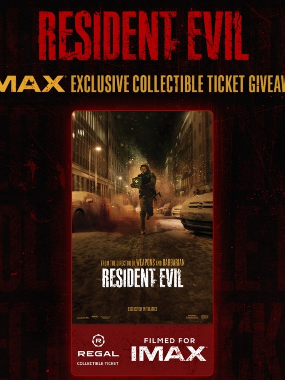 Resident Evil 2026 IMAX Collectible Movie Ticket